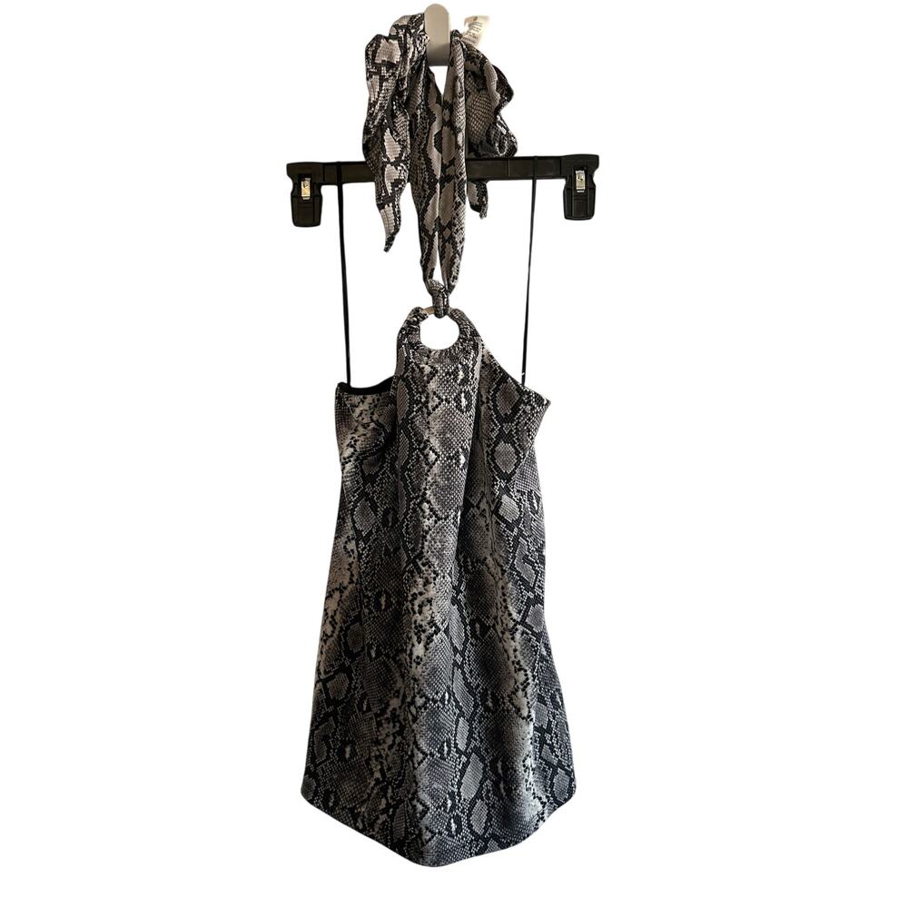 MICHAEL Michael Kors Snake Print Halter Top XL NWT Y2K Style